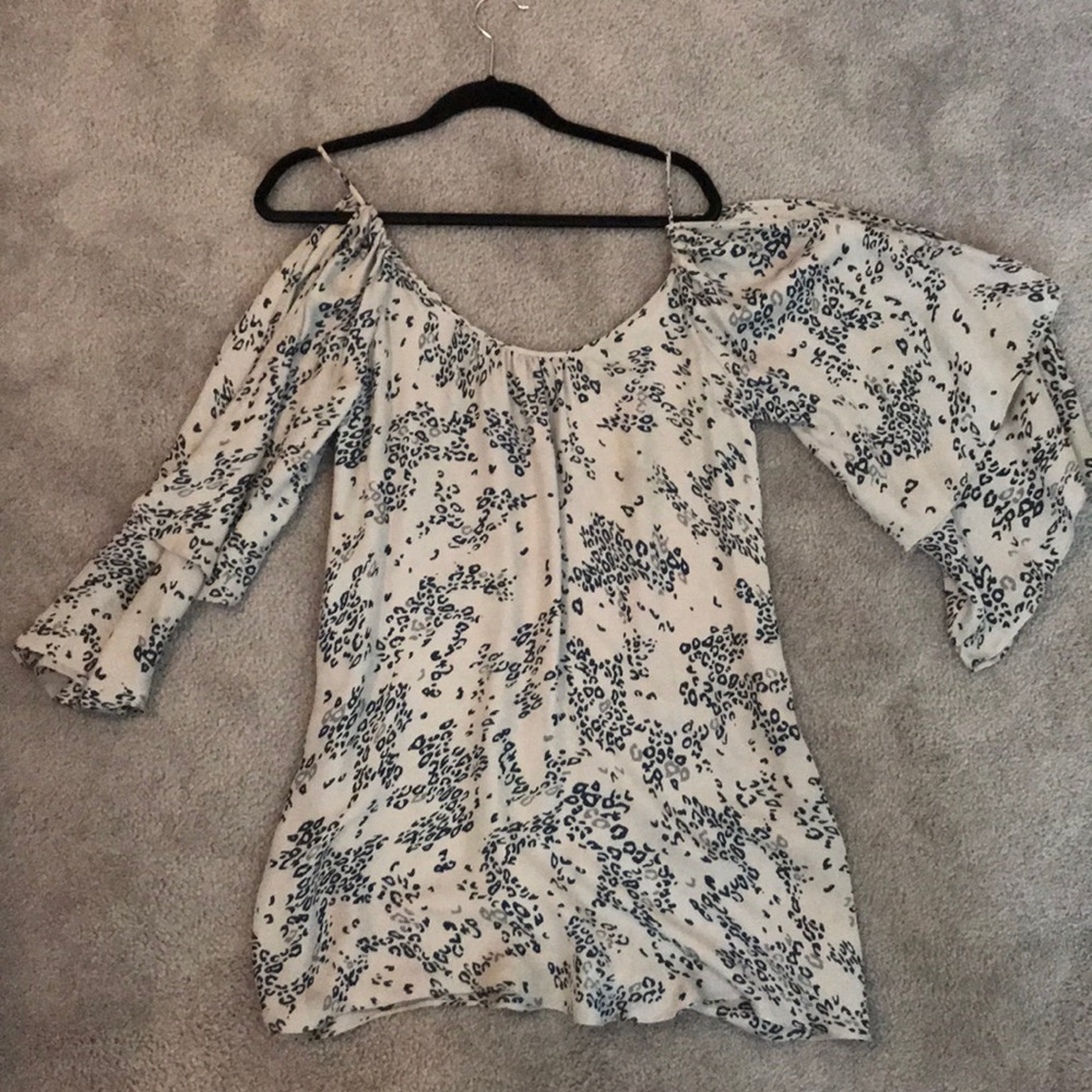 Parker silk shoulder cut out tunic